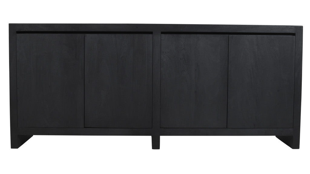 84" Graphite Distressed Reclaimed Wood Sideboard With Four Doors