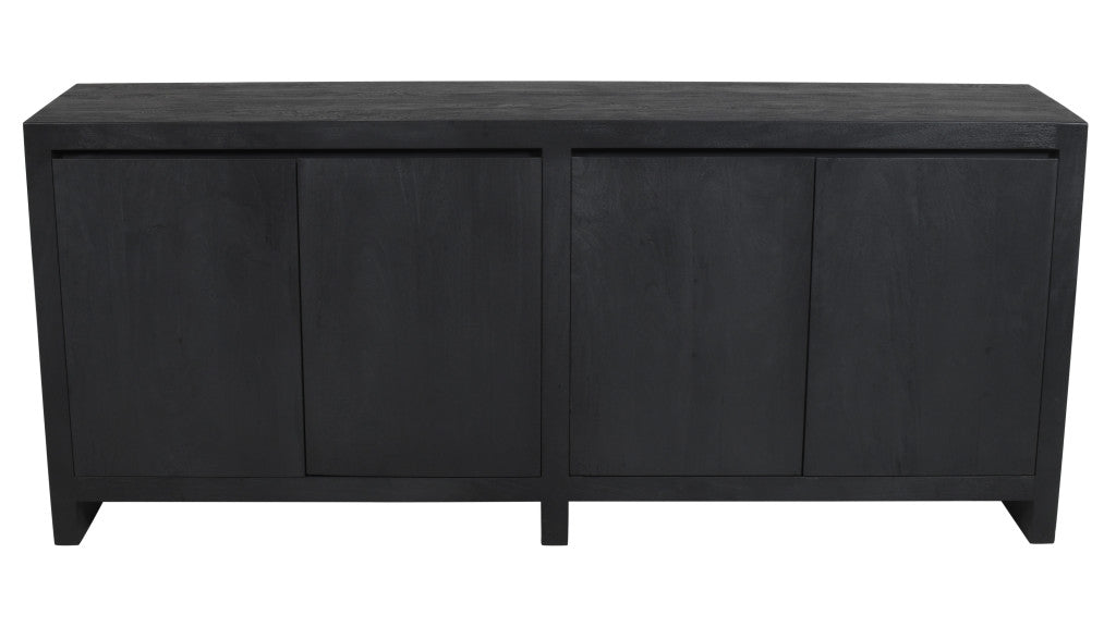 84" Graphite Distressed Reclaimed Wood Sideboard With Four Doors