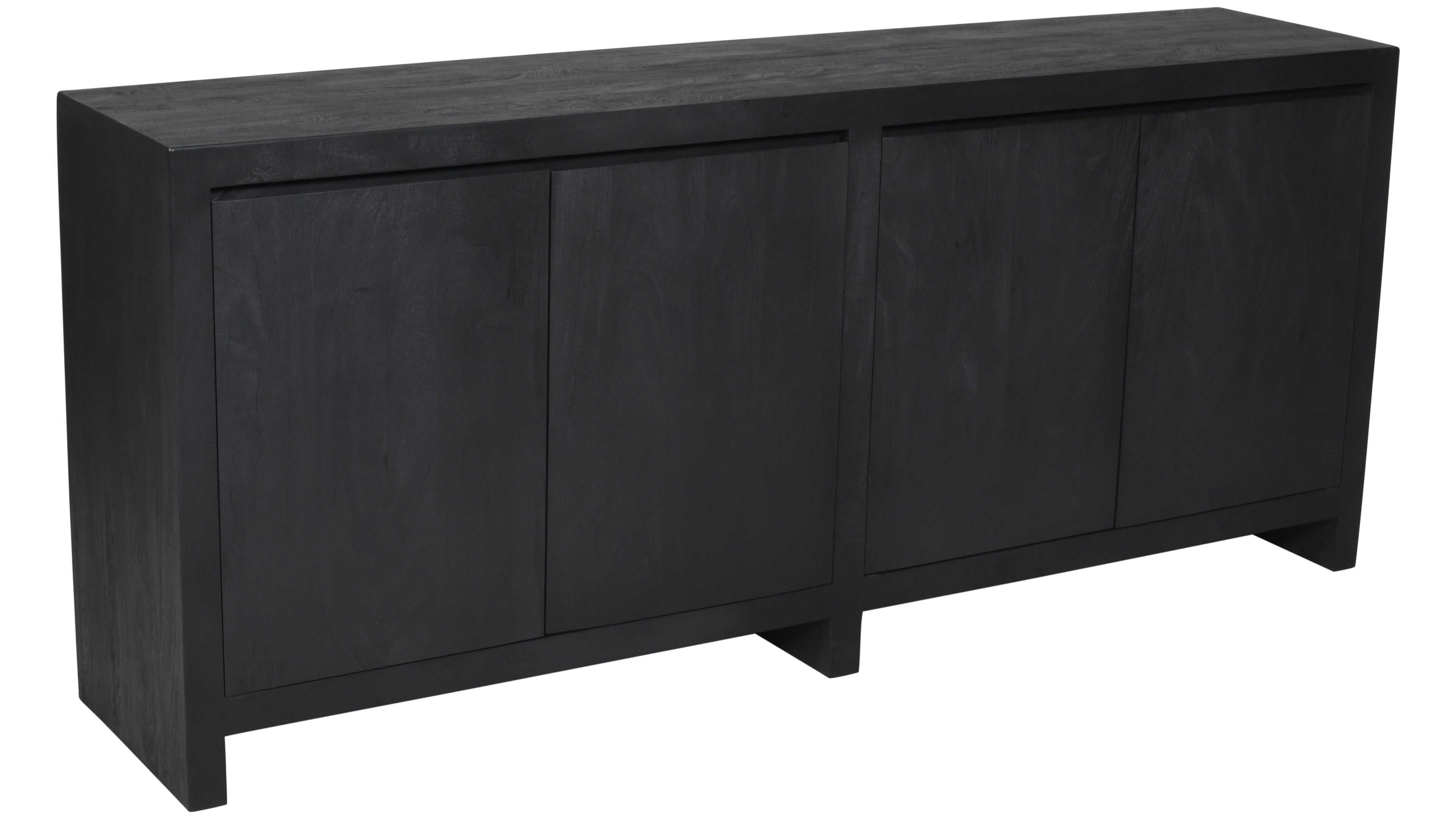 84" Graphite Distressed Reclaimed Wood Sideboard With Four Doors