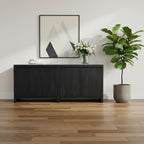 84" Graphite Distressed Reclaimed Wood Sideboard With Four Doors