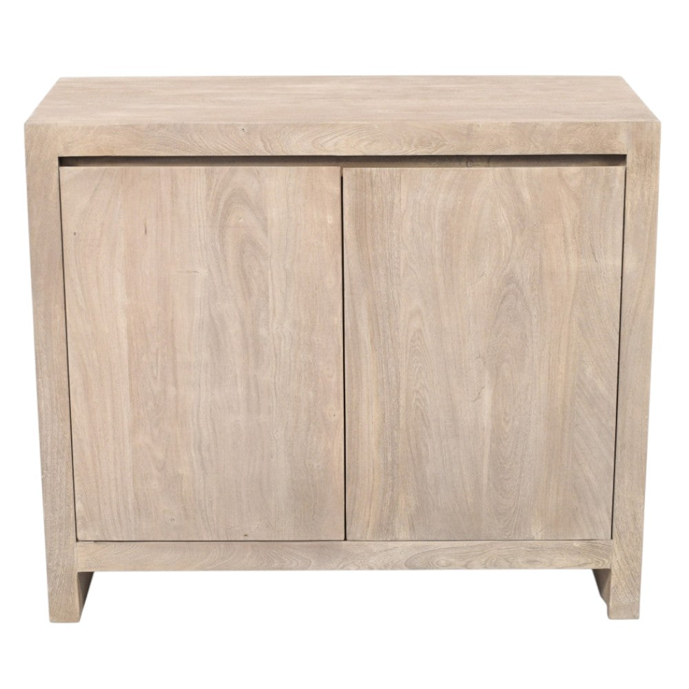 42" Ivory Distressed Reclaimed Wood Sideboard With Two Doors