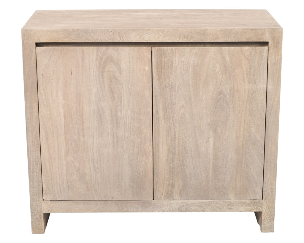 42" Ivory Distressed Reclaimed Wood Sideboard With Two Doors