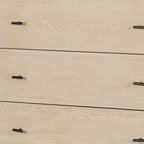 61" Beige Distressed Wood Six Drawer Sideboard