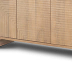 72" Brown Solid Wood Sideboard Soft Close with Four Doors