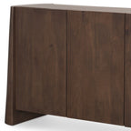 81" Brown Solid Wood Sideboard Soft Close with Four Doors