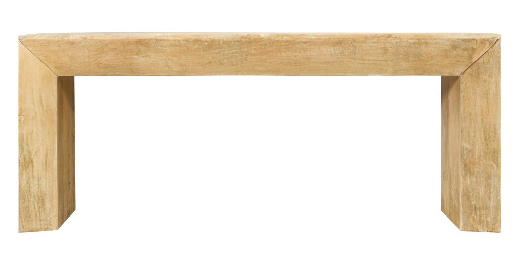 72" Natural Solid Wood Distressed Sled Console Table