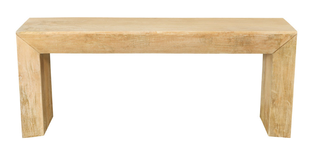 72" Natural Solid Wood Distressed Sled Console Table