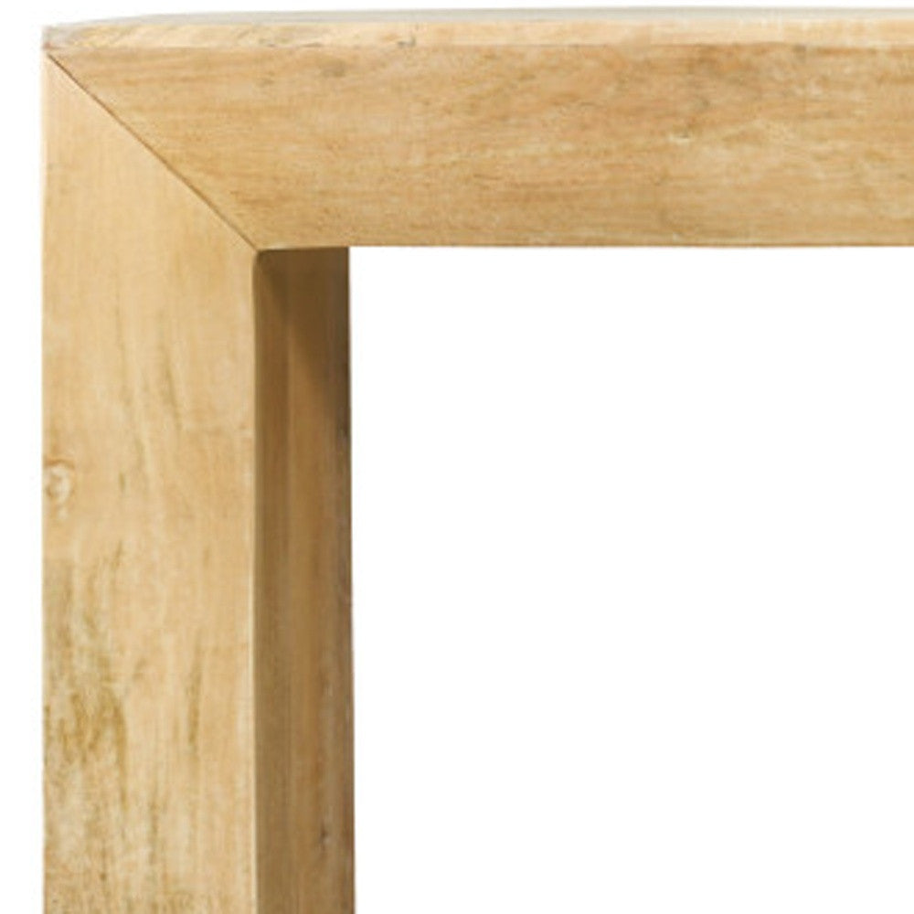72" Natural Solid Wood Distressed Sled Console Table