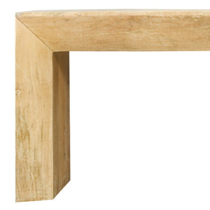 72" Natural Solid Wood Distressed Sled Console Table