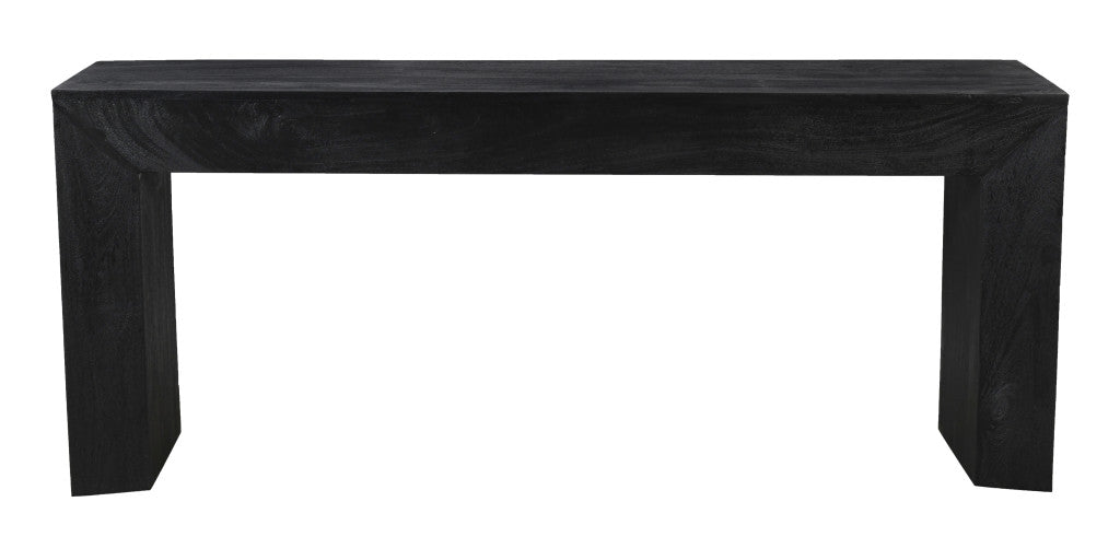 72" Charcoal Solid Wood Distressed Sled Console Table
