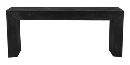 72" Charcoal Solid Wood Distressed Sled Console Table