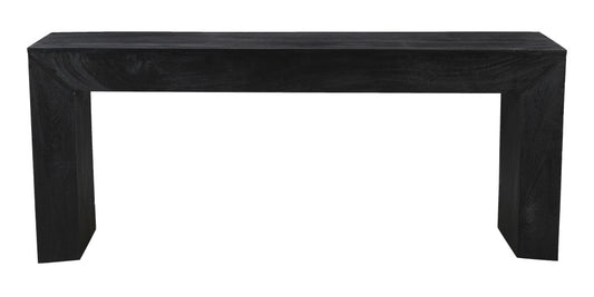 72" Charcoal Solid Wood Distressed Sled Console Table