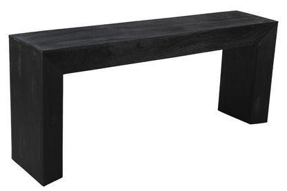 72" Charcoal Solid Wood Distressed Sled Console Table