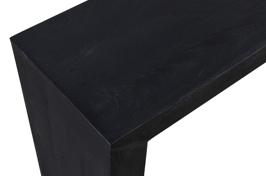 72" Charcoal Solid Wood Distressed Sled Console Table