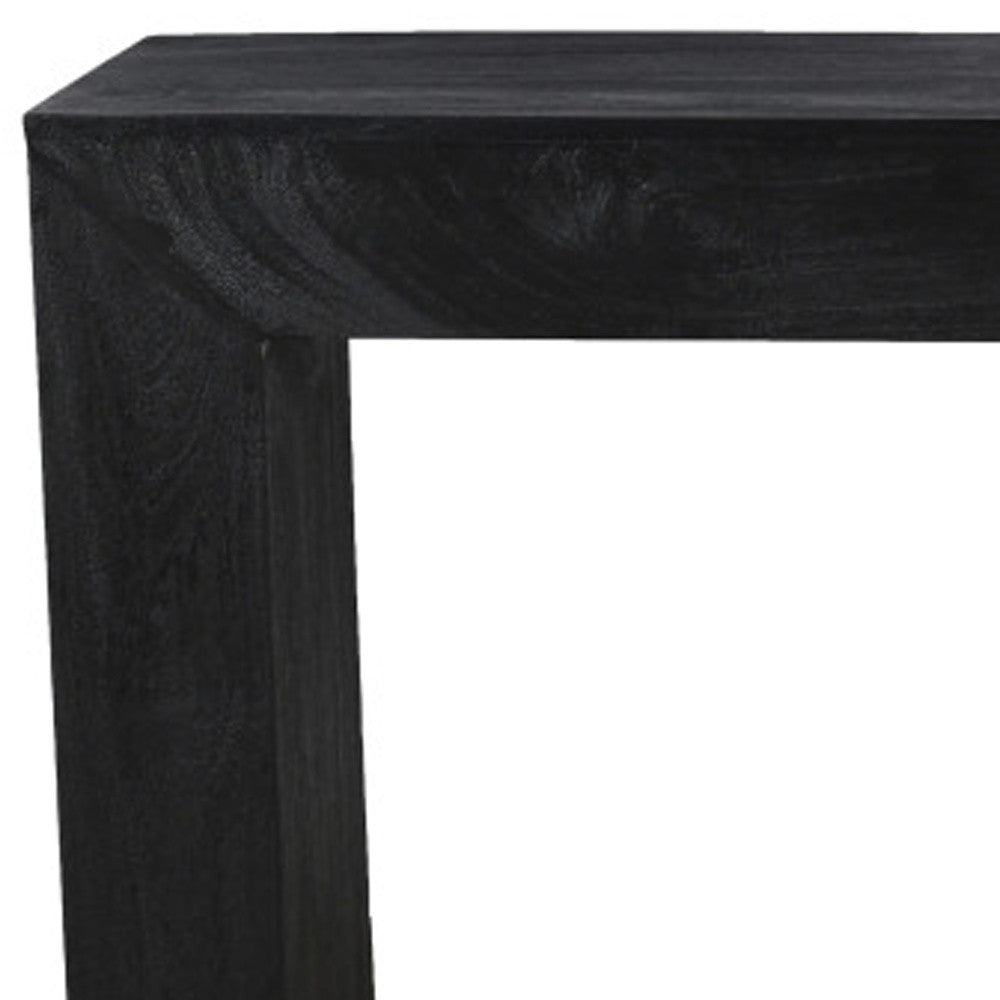 72" Charcoal Solid Wood Distressed Sled Console Table