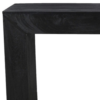 72" Charcoal Solid Wood Distressed Sled Console Table