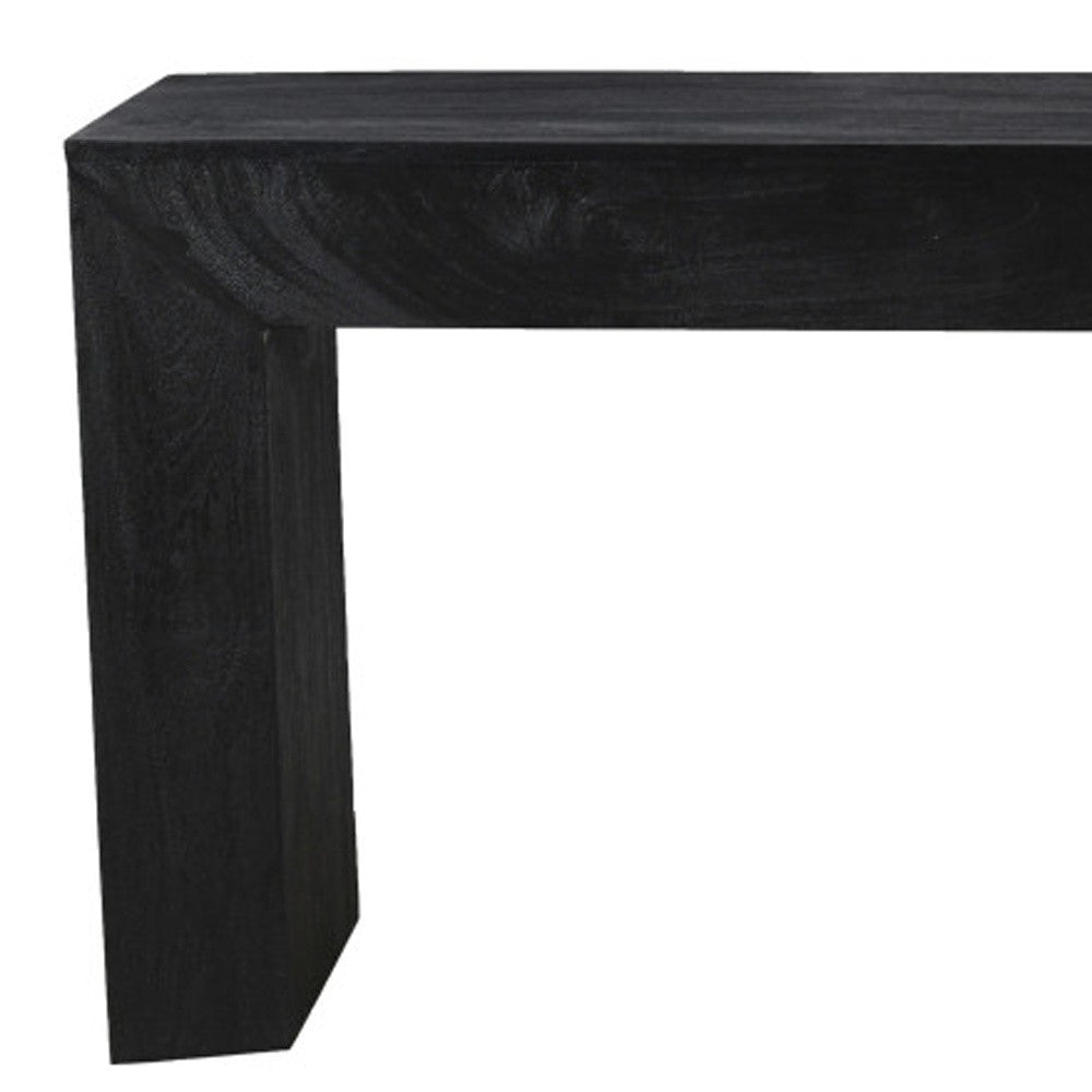 72" Charcoal Solid Wood Distressed Sled Console Table