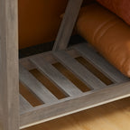 Console Table, Farmhouse Entryway Table with Storage Slatted Shelf, Rustic Sofa Table with Anti-Tipper for Living Room, Hallway, Gray