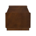 U-Can Modern Rectangle Coffee Table With 4 Drawers And 2 Display Shelves,  Wood Coffee Table With Fluted Style, Tempered Glass For Living Room