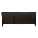 80" Brown Distressed Solid Wood Ribbed Texture Sideboard with Three Doors