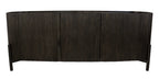 80" Brown Distressed Solid Wood Ribbed Texture Sideboard with Three Doors
