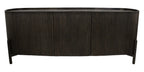 80" Brown Distressed Solid Wood Ribbed Texture Sideboard with Three Doors