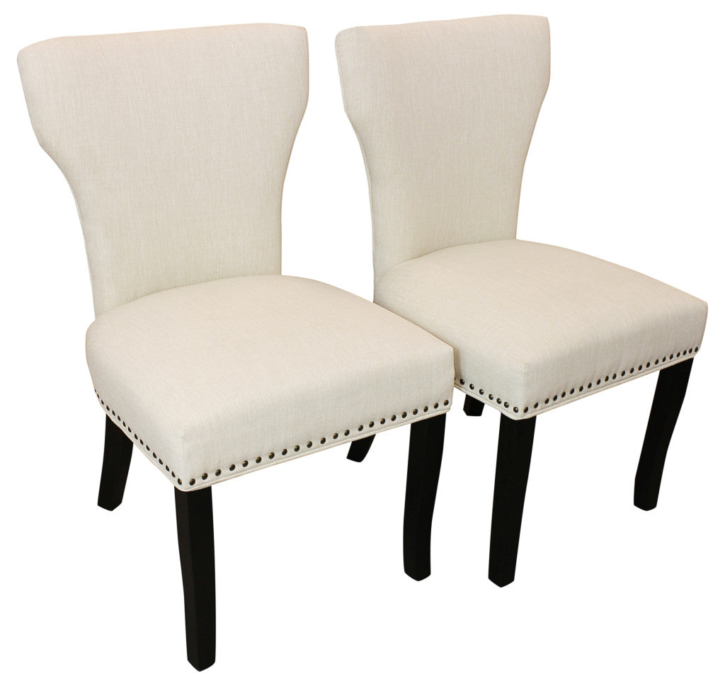 Seven Piece Dark Brown Round Solid Wood Dining Set with Six Chairs