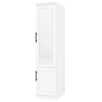 71" White Wood Mirrored Two Door Combo Dresser
