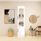 71" White Wood Mirrored Two Door Combo Dresser