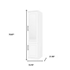 71" White Wood Mirrored Two Door Combo Dresser