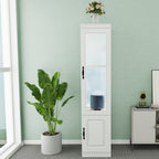 71" White Wood Mirrored Two Door Combo Dresser