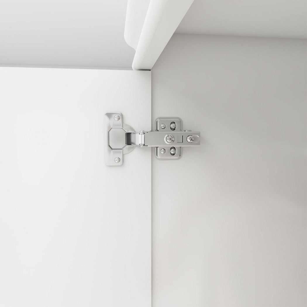 71" White Wood Mirrored Two Door Combo Dresser