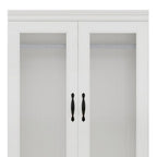 71" White Wood Two Door Two Drawer Combo Dresser