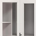 71" White Wood Four Door Corner Combo Dresser