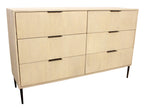 56" Natural Solid Wood Six Drawer Dresser