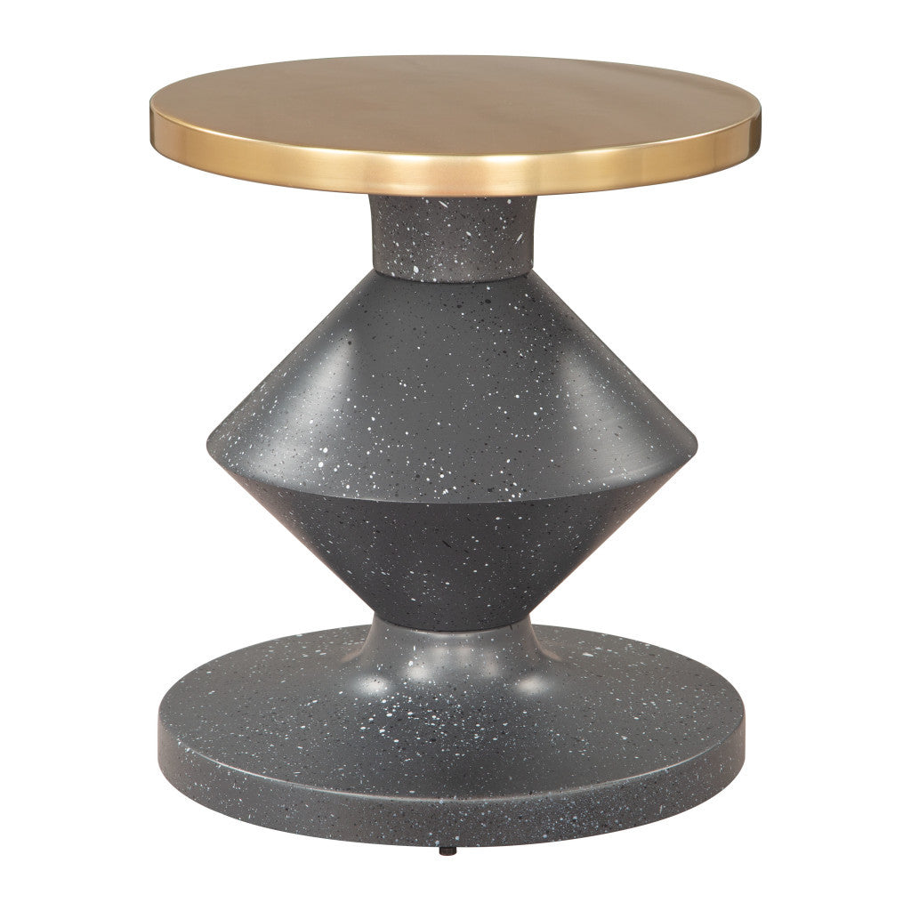 21" Gold Iron Pedestal End Table