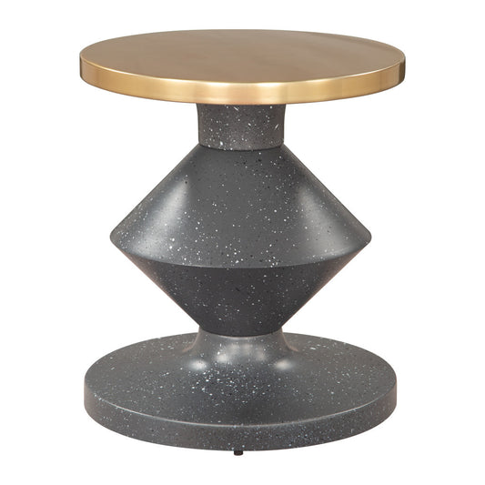 21" Gold Iron Pedestal End Table