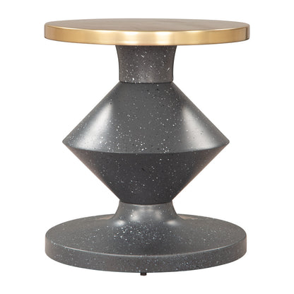 21" Gold Iron Pedestal End Table