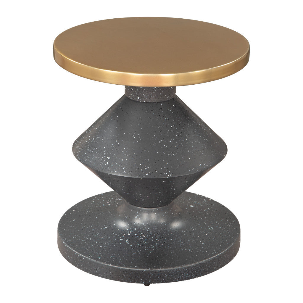 21" Gold Iron Pedestal End Table