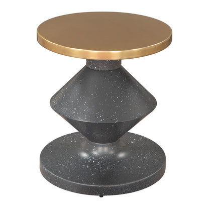 21" Gold Iron Pedestal End Table