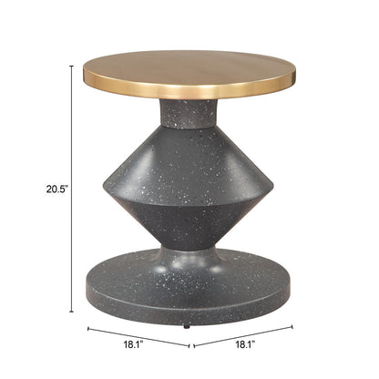 21" Gold Iron Pedestal End Table