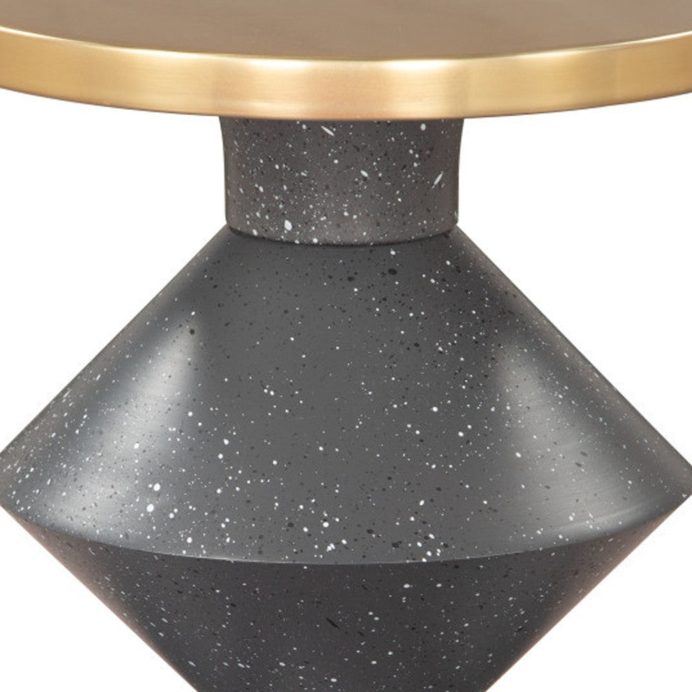 21" Gold Iron Pedestal End Table