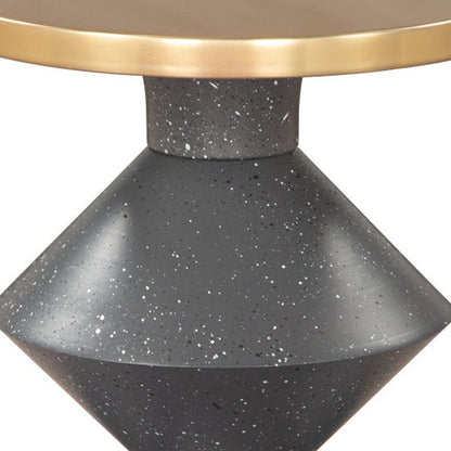 21" Gold Iron Pedestal End Table