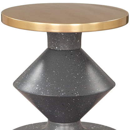 21" Gold Iron Pedestal End Table