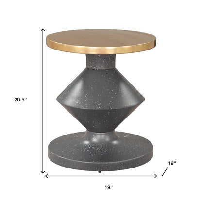 21" Gold Iron Pedestal End Table