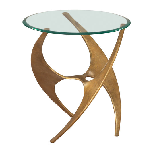 23" Gold Aluminum Pedestal End Table