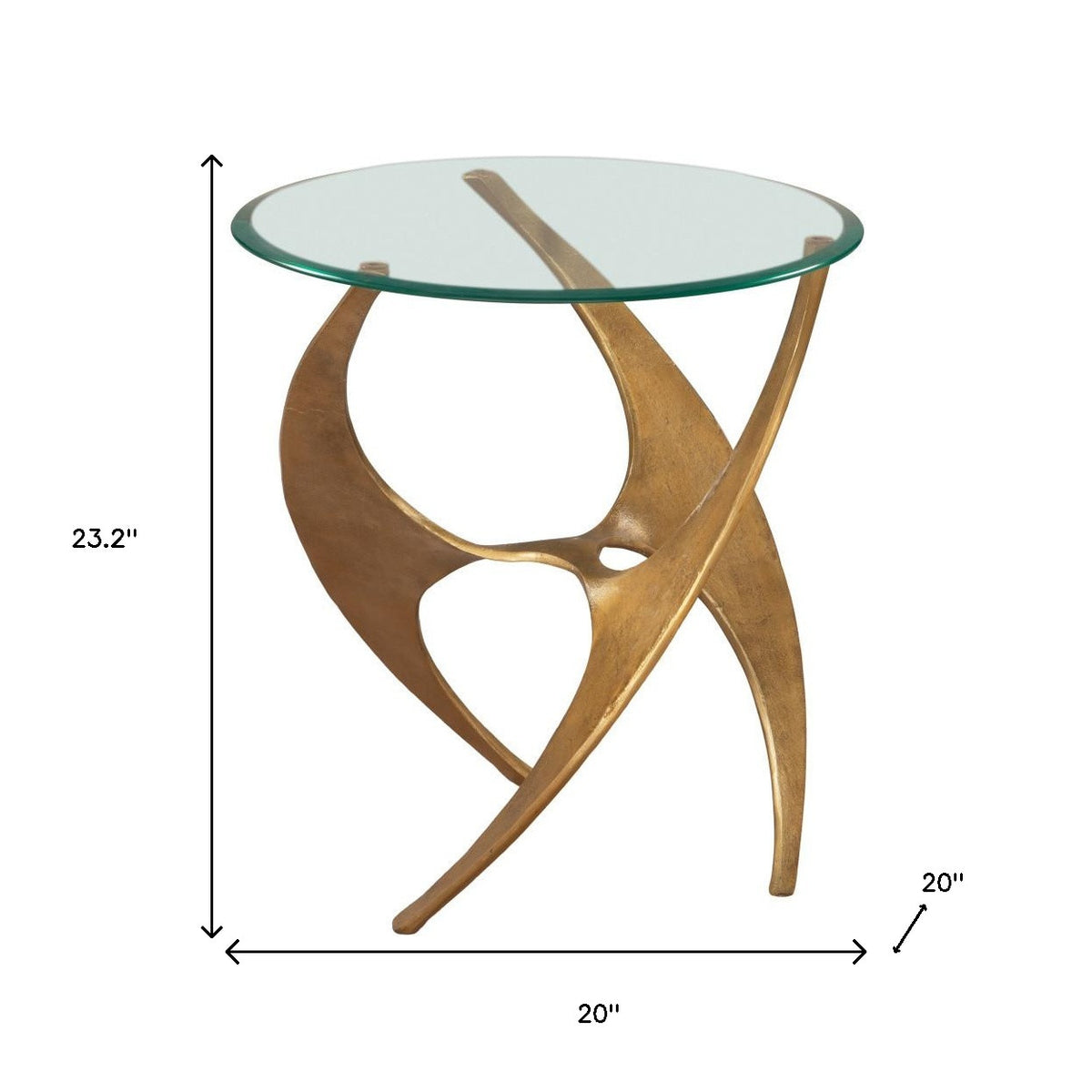 23" Gold Aluminum Pedestal End Table