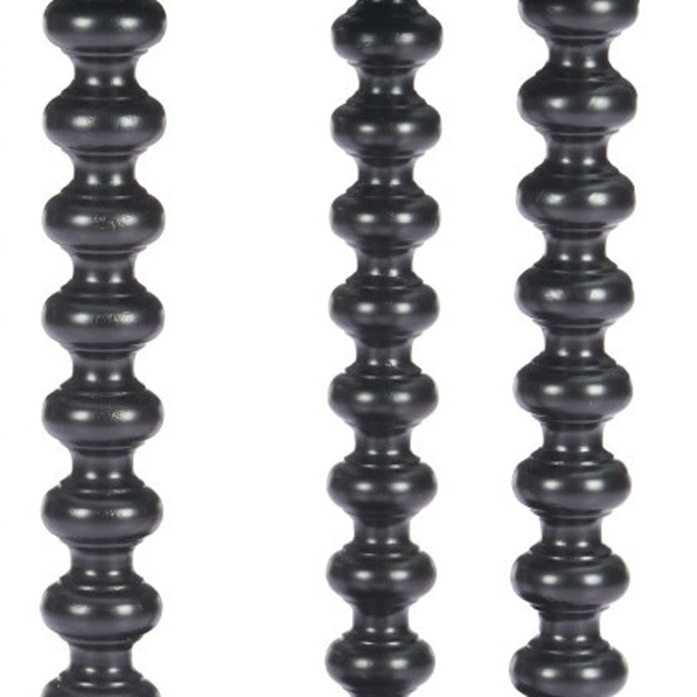 24" Black Solid Wood Pedestal End Table