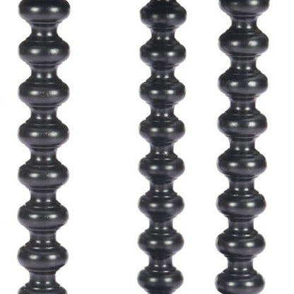 24" Black Solid Wood Pedestal End Table