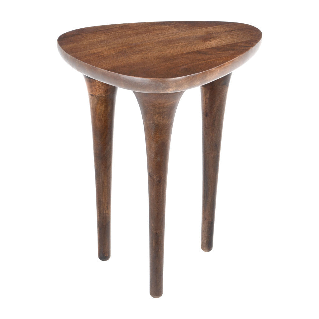 22" Brown Wood Pedestal End Table
